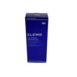 Elemis De-Stress Massage Oil New in Box 3.3 fl oz Lavender Chamomile Almond